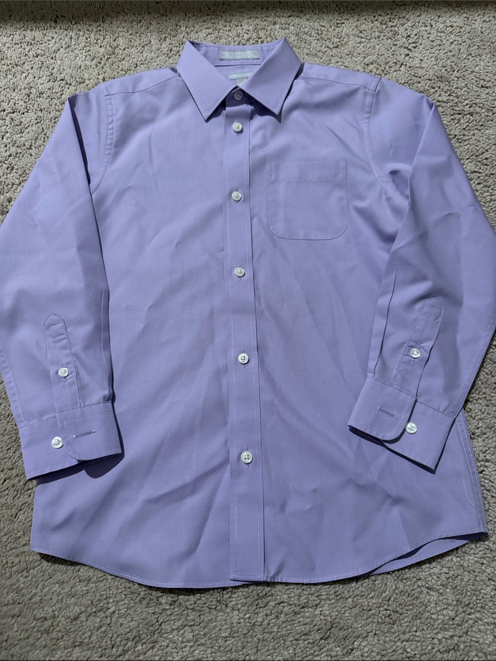 Boy’s Nordstrom Lavender Dress Shirt - Classic Button-Down Size 7